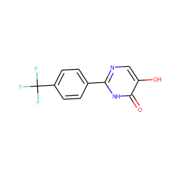 O=c1[nH]c(-c2ccc(C(F)(F)F)cc2)ncc1O ZINC000118889795