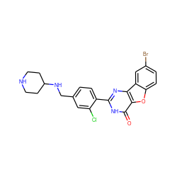 O=c1[nH]c(-c2ccc(CNC3CCNCC3)cc2Cl)nc2c1oc1ccc(Br)cc12 ZINC000084668545