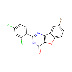 O=c1[nH]c(-c2ccc(Cl)cc2Cl)nc2c1oc1ccc(Br)cc12 ZINC000084668542