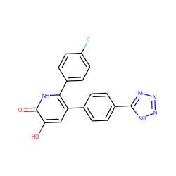 O=c1[nH]c(-c2ccc(F)cc2)c(-c2ccc(-c3nnn[nH]3)cc2)cc1O ZINC000095920748