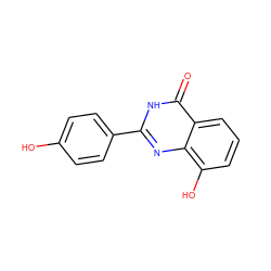 O=c1[nH]c(-c2ccc(O)cc2)nc2c(O)cccc12 ZINC000013782477