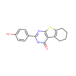 O=c1[nH]c(-c2ccc(O)cc2)nc2sc3c(c12)CCCC3 ZINC000009300392