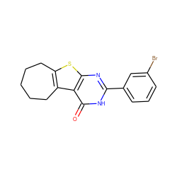 O=c1[nH]c(-c2cccc(Br)c2)nc2sc3c(c12)CCCCC3 ZINC000005728863