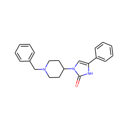 O=c1[nH]c(-c2ccccc2)cn1C1CCN(Cc2ccccc2)CC1 ZINC000000019661