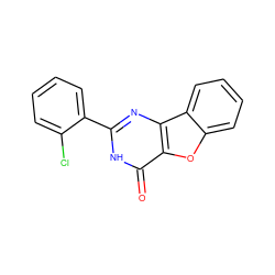 O=c1[nH]c(-c2ccccc2Cl)nc2c1oc1ccccc12 ZINC000084669666