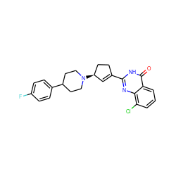 O=c1[nH]c(C2=C[C@@H](N3CCC(c4ccc(F)cc4)CC3)CC2)nc2c(Cl)cccc12 ZINC000028954742