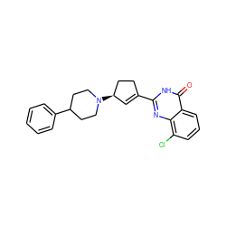 O=c1[nH]c(C2=C[C@@H](N3CCC(c4ccccc4)CC3)CC2)nc2c(Cl)cccc12 ZINC000028954737