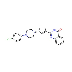 O=c1[nH]c(C2=C[C@H](N3CCN(c4ccc(Cl)cc4)CC3)CC2)nc2ccccc12 ZINC000028954773