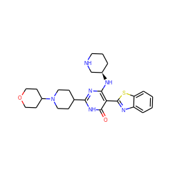 O=c1[nH]c(C2CCN(C3CCOCC3)CC2)nc(N[C@@H]2CCCNC2)c1-c1nc2ccccc2s1 ZINC001772641777