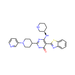 O=c1[nH]c(C2CCN(c3cccnc3)CC2)nc(N[C@@H]2CCCNC2)c1-c1nc2ccccc2s1 ZINC001772611833