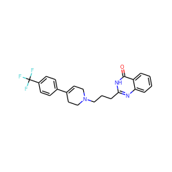 O=c1[nH]c(CCCN2CC=C(c3ccc(C(F)(F)F)cc3)CC2)nc2ccccc12 ZINC000013581603