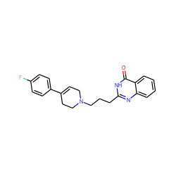 O=c1[nH]c(CCCN2CC=C(c3ccc(F)cc3)CC2)nc2ccccc12 ZINC000013581578