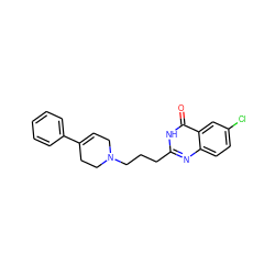 O=c1[nH]c(CCCN2CC=C(c3ccccc3)CC2)nc2ccc(Cl)cc12 ZINC000013581544