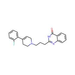 O=c1[nH]c(CCCN2CC=C(c3ccccc3F)CC2)nc2ccccc12 ZINC000013581584