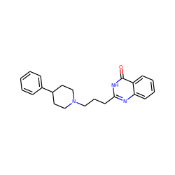 O=c1[nH]c(CCCN2CCC(c3ccccc3)CC2)nc2ccccc12 ZINC000013581561