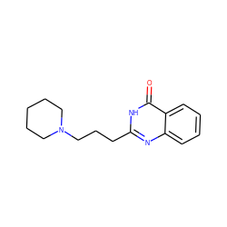 O=c1[nH]c(CCCN2CCCCC2)nc2ccccc12 ZINC000013581575