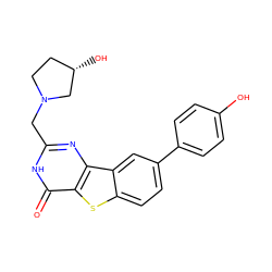 O=c1[nH]c(CN2CC[C@H](O)C2)nc2c1sc1ccc(-c3ccc(O)cc3)cc12 ZINC000045314712