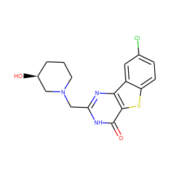 O=c1[nH]c(CN2CCC[C@H](O)C2)nc2c1sc1ccc(Cl)cc12 ZINC000045303336