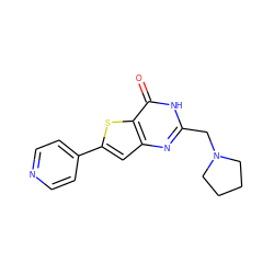 O=c1[nH]c(CN2CCCC2)nc2cc(-c3ccncc3)sc12 ZINC001772590570