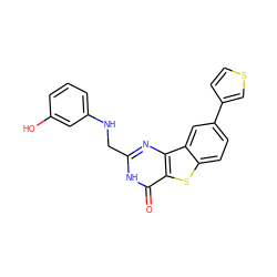 O=c1[nH]c(CNc2cccc(O)c2)nc2c1sc1ccc(-c3ccsc3)cc12 ZINC000045298494