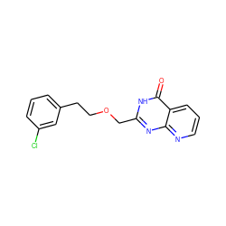 O=c1[nH]c(COCCc2cccc(Cl)c2)nc2ncccc12 ZINC000058590606