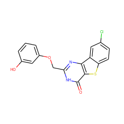 O=c1[nH]c(COc2cccc(O)c2)nc2c1sc1ccc(Cl)cc12 ZINC000045287038