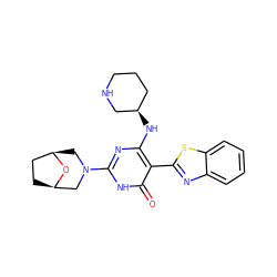 O=c1[nH]c(N2C[C@@H]3CC[C@H](C2)O3)nc(N[C@@H]2CCCNC2)c1-c1nc2ccccc2s1 ZINC001772630996