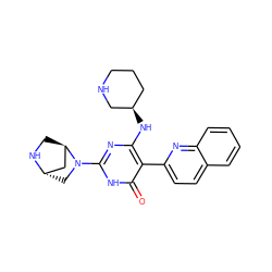 O=c1[nH]c(N2C[C@H]3C[C@H]2CN3)nc(N[C@@H]2CCCNC2)c1-c1ccc2ccccc2n1 ZINC001772633225