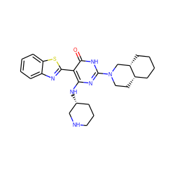 O=c1[nH]c(N2CC[C@H]3CCCC[C@H]3C2)nc(N[C@@H]2CCCNC2)c1-c1nc2ccccc2s1 ZINC001772623862