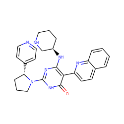 O=c1[nH]c(N2CCC[C@@H]2c2ccncc2)nc(N[C@@H]2CCCNC2)c1-c1ccc2ccccc2n1 ZINC000221556507