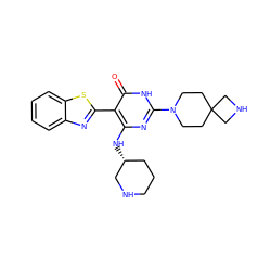 O=c1[nH]c(N2CCC3(CC2)CNC3)nc(N[C@@H]2CCCNC2)c1-c1nc2ccccc2s1 ZINC001772627713