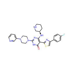 O=c1[nH]c(N2CCN(c3cccnc3)CC2)nc(N[C@@H]2CCCNC2)c1-c1nc(-c2ccc(F)cc2)cs1 ZINC001772623929