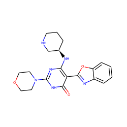 O=c1[nH]c(N2CCOCC2)nc(N[C@@H]2CCCNC2)c1-c1nc2ccccc2o1 ZINC001772621340