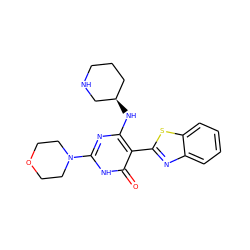 O=c1[nH]c(N2CCOCC2)nc(N[C@@H]2CCCNC2)c1-c1nc2ccccc2s1 ZINC000263620445