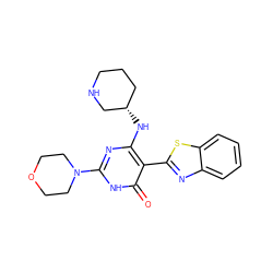 O=c1[nH]c(N2CCOCC2)nc(N[C@H]2CCCNC2)c1-c1nc2ccccc2s1 ZINC001772609735