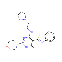 O=c1[nH]c(N2CCOCC2)nc(NCCN2CCCC2)c1-c1nc2ccccc2s1 ZINC001772577316