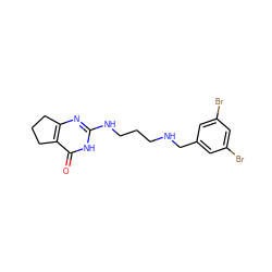 O=c1[nH]c(NCCCNCc2cc(Br)cc(Br)c2)nc2c1CCC2 ZINC000028360998