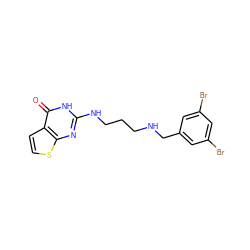 O=c1[nH]c(NCCCNCc2cc(Br)cc(Br)c2)nc2sccc12 ZINC000028360993