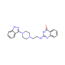 O=c1[nH]c(NCCN2CCN(c3n[nH]c4ccccc34)CC2)nc2ccccc12 ZINC000053297239