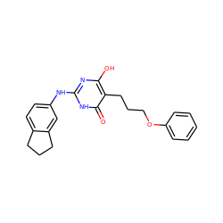 O=c1[nH]c(Nc2ccc3c(c2)CCC3)nc(O)c1CCCOc1ccccc1 ZINC000028569681