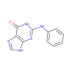 O=c1[nH]c(Nc2ccccc2)nc2[nH]cnc12 ZINC000017838260