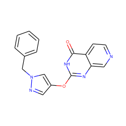 O=c1[nH]c(Oc2cnn(Cc3ccccc3)c2)nc2cnccc12 ZINC000221167567