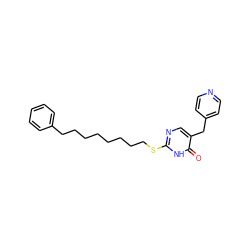 O=c1[nH]c(SCCCCCCCCc2ccccc2)ncc1Cc1ccncc1 ZINC000027314249