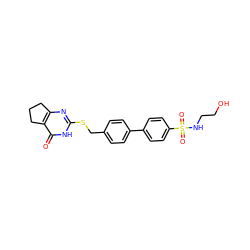 O=c1[nH]c(SCc2ccc(-c3ccc(S(=O)(=O)NCCO)cc3)cc2)nc2c1CCC2 ZINC001772607797