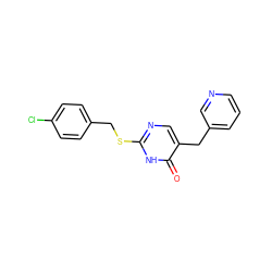 O=c1[nH]c(SCc2ccc(Cl)cc2)ncc1Cc1cccnc1 ZINC000027324081