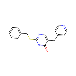 O=c1[nH]c(SCc2ccccc2)ncc1Cc1ccncc1 ZINC000027316234