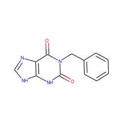 O=c1[nH]c2[nH]cnc2c(=O)n1Cc1ccccc1 ZINC000013833535