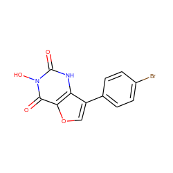 O=c1[nH]c2c(-c3ccc(Br)cc3)coc2c(=O)n1O ZINC000028334153