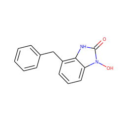 O=c1[nH]c2c(Cc3ccccc3)cccc2n1O ZINC000095579372