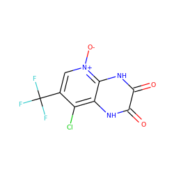 O=c1[nH]c2c(Cl)c(C(F)(F)F)c[n+]([O-])c2[nH]c1=O ZINC000100843733